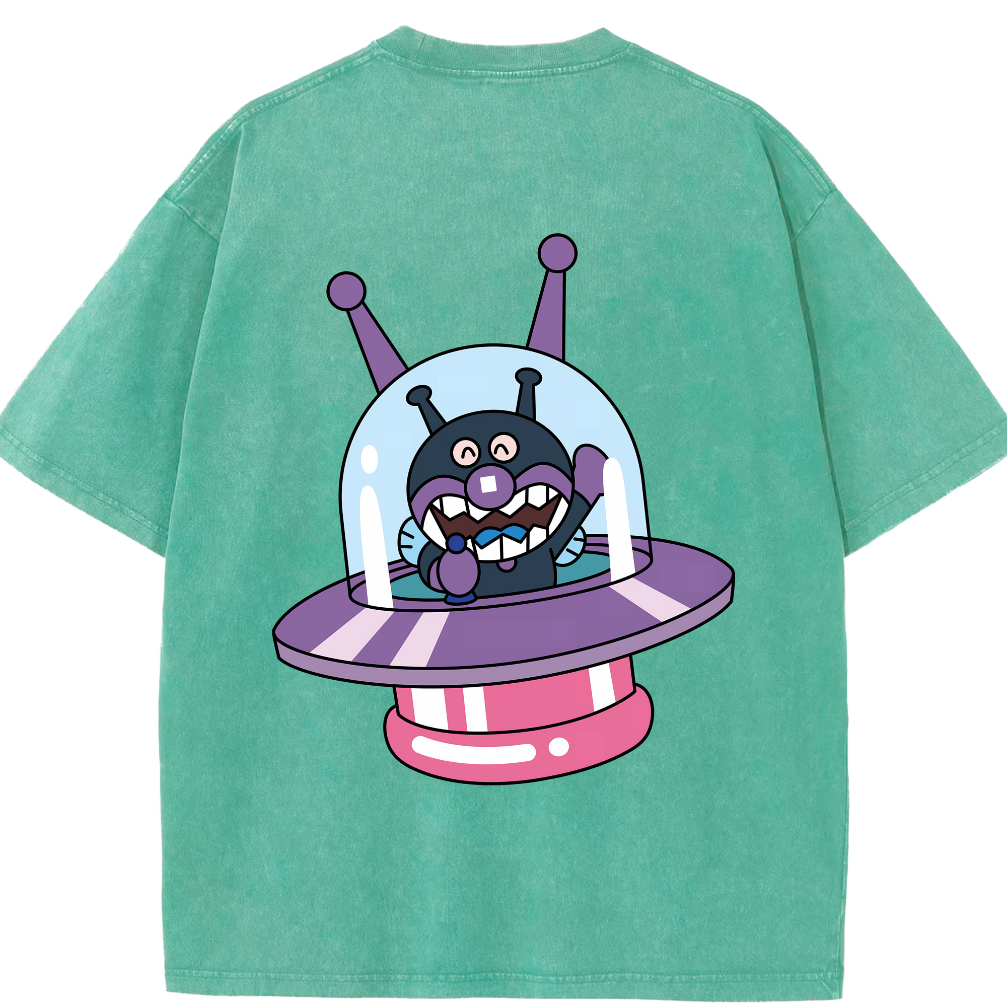 （画像用） アンパンマン Anpanman 綿100% ヴィンテージ風 半袖Tシャツ（背面プリント）